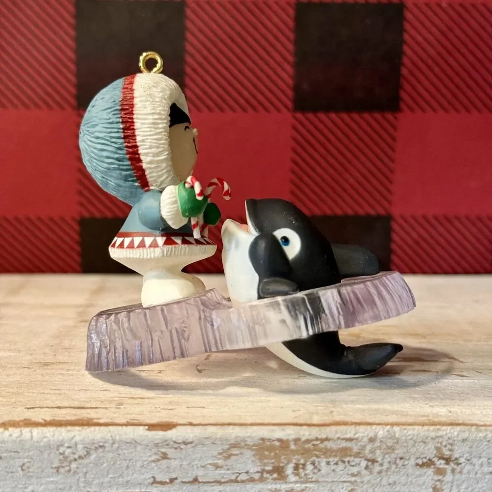 1992 Hallmark Frosty Friends #13 Christmas Keepsake Ornament | Eskimo Orca Whale